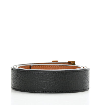 Louis Vuitton Taurillon Calfskin 30mm LV Initiales Reversible Belt 85 34 Black 3 of 6