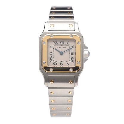 Cartier Stainless Steel 18K Yellow Gold 24mm Santos De Cartier Galbee Quartz Watch 1 of 5