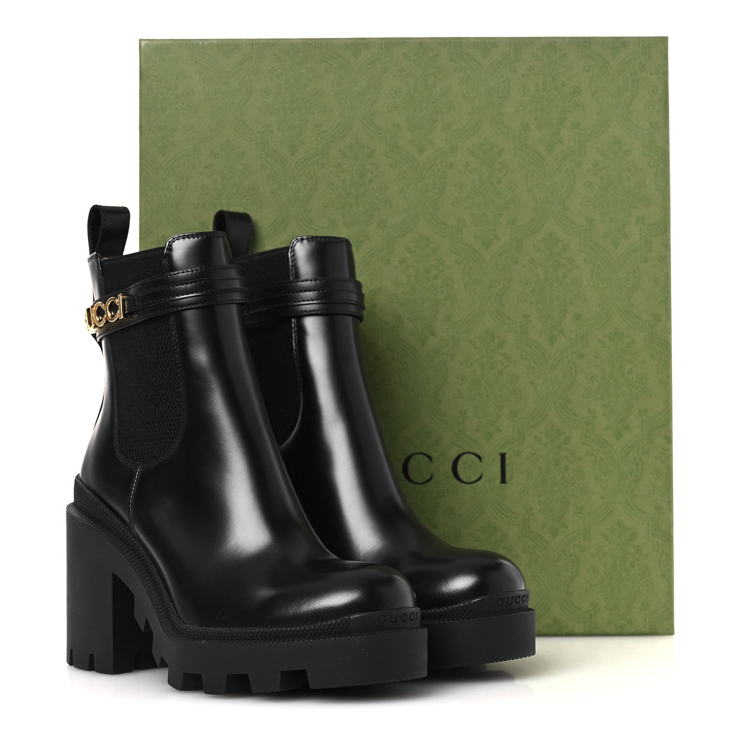Gucci Magnum Calfskin Logo Ankle Boots 36 Black 12 of 12