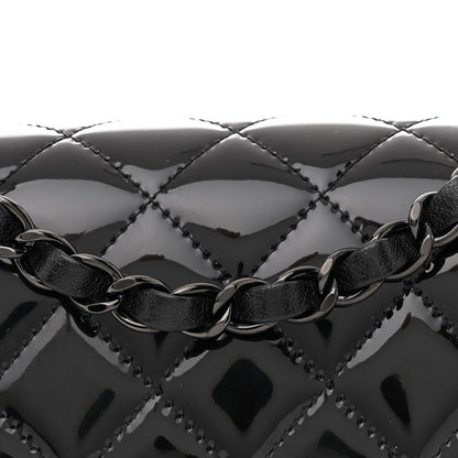 Chanel Patent Calfskin Quilted Mini Rectangular Flap So Black 8 of 11