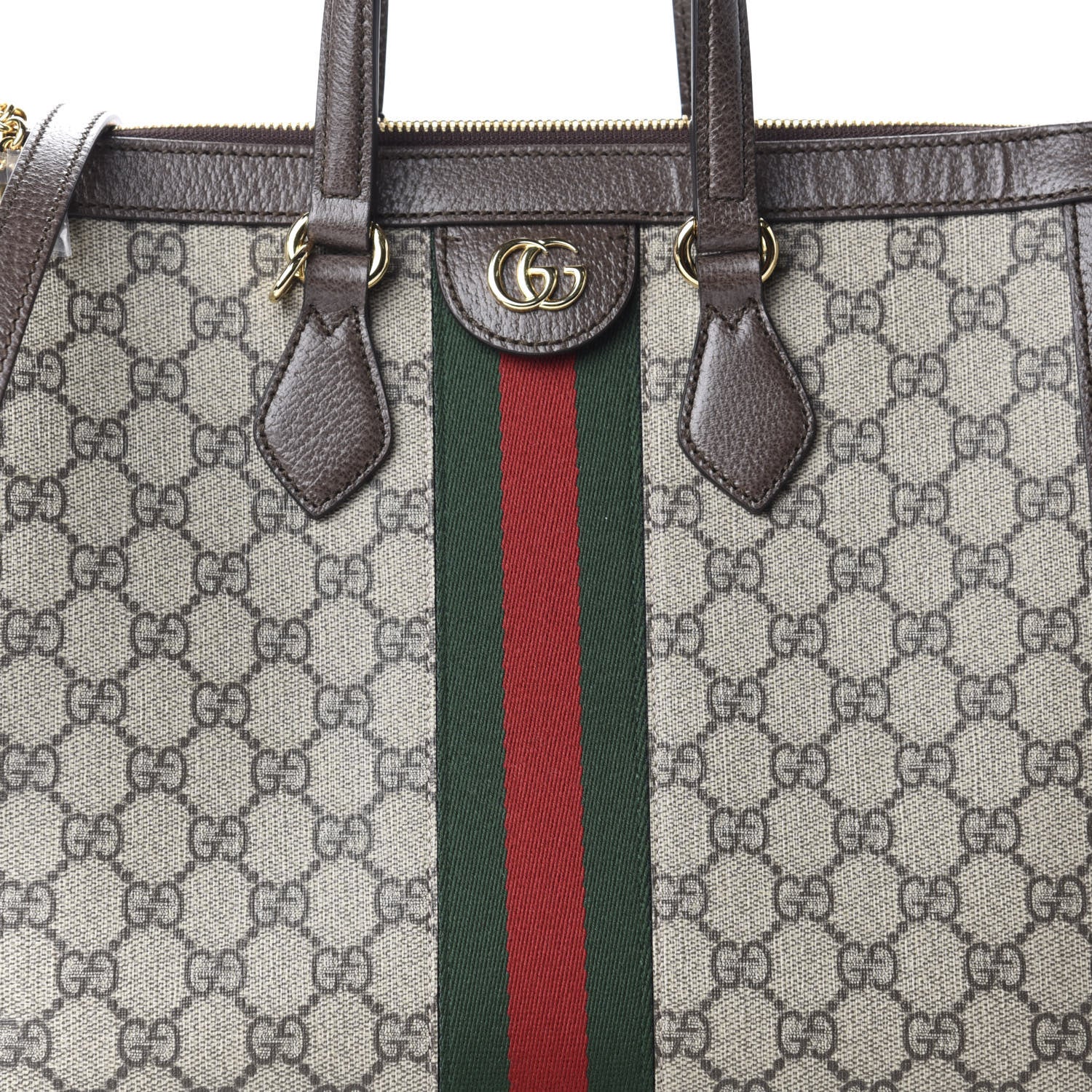 Gucci GG Supreme Monogram Web Medium Ophidia Tote Bag Brown 11 of 11