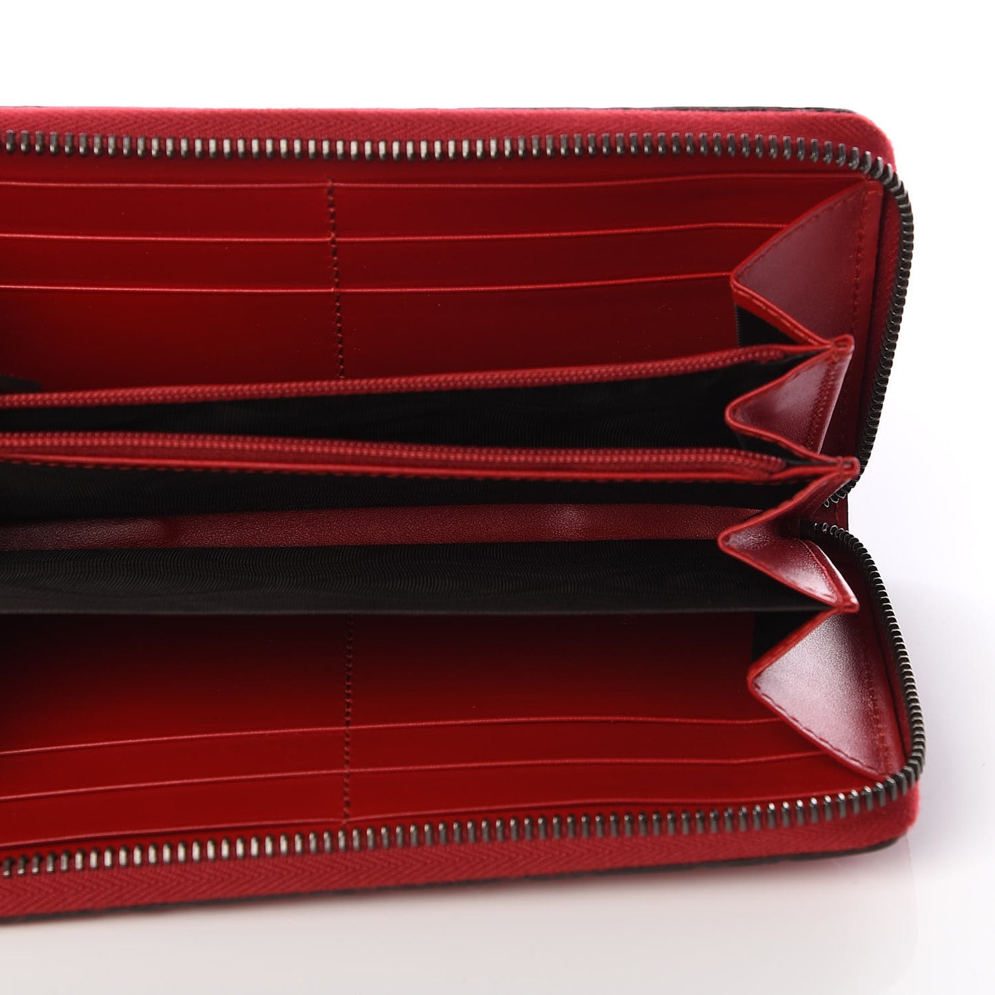 Guccissima Signature Zip Around Wallet Hibiscus Red