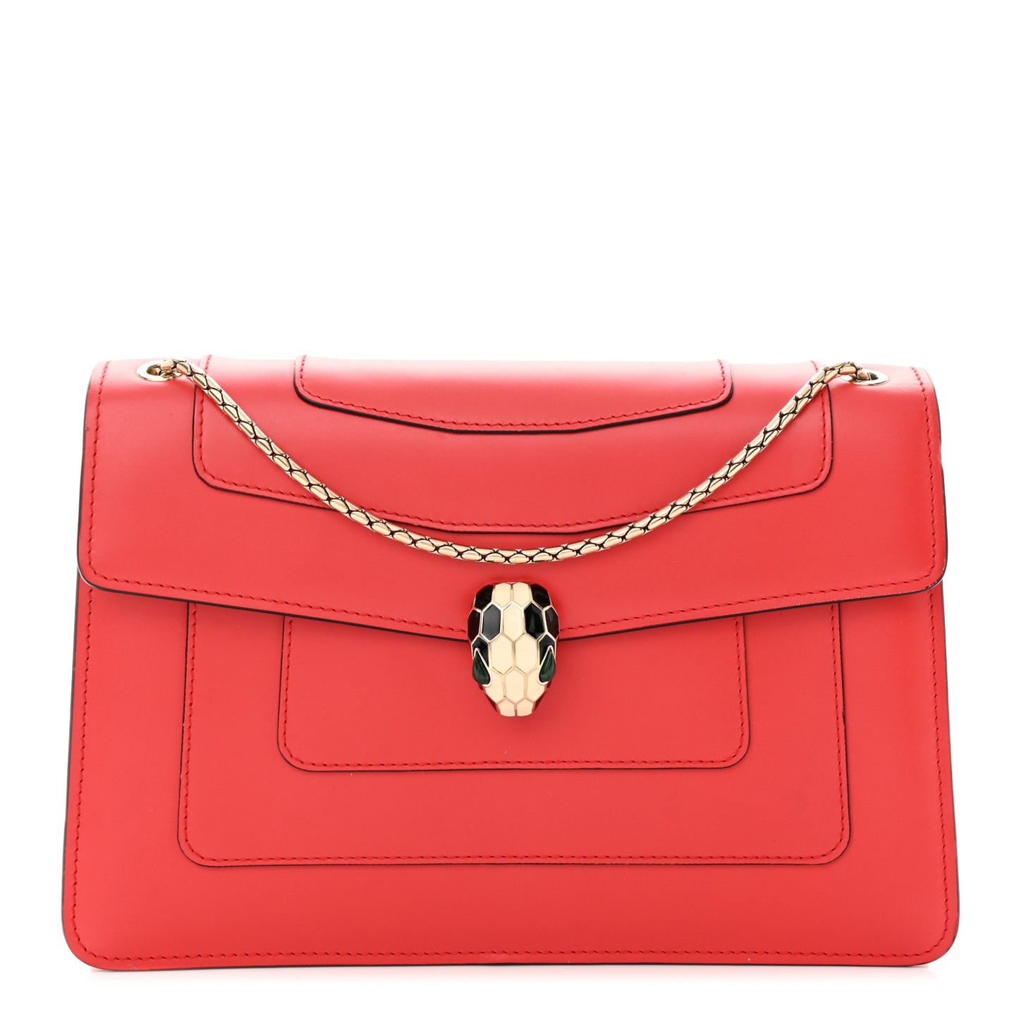 Calfskin Serpenti Forever Shoulder Bag Red