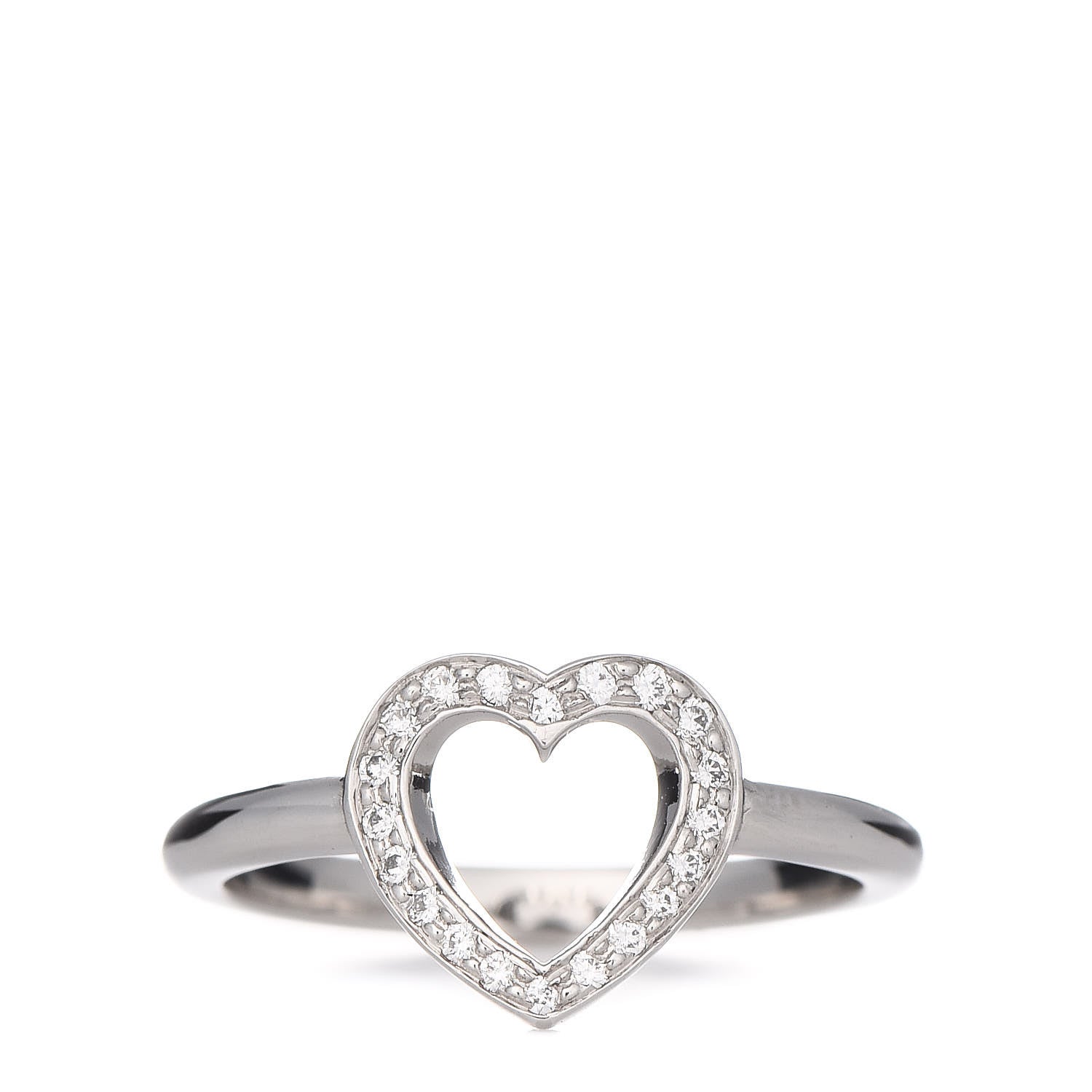 Tiffany Platinum Diamond Heart Ring 47 4 1 of 6
