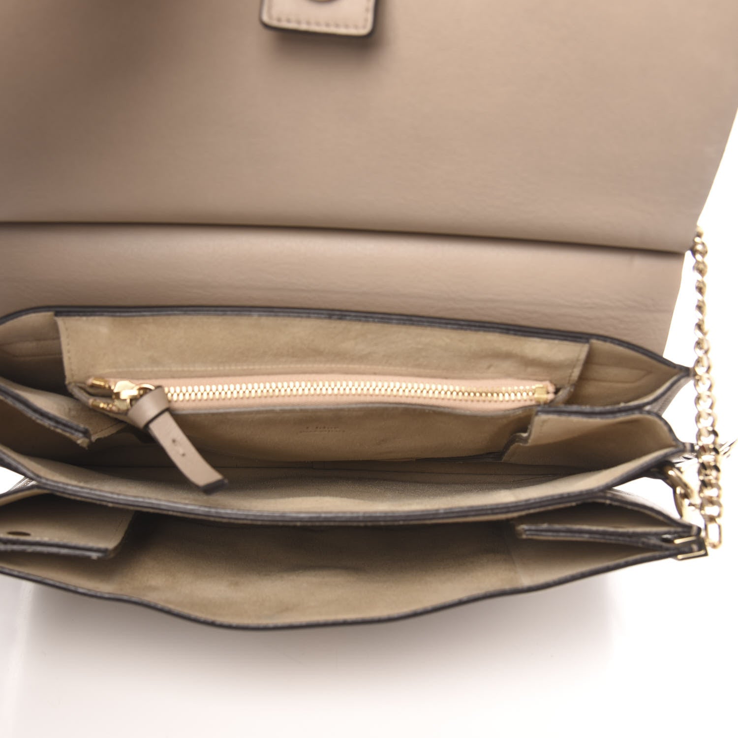Chloe Calfskin Suede Medium Faye Shoulder Bag Motty Grey 5 of 15