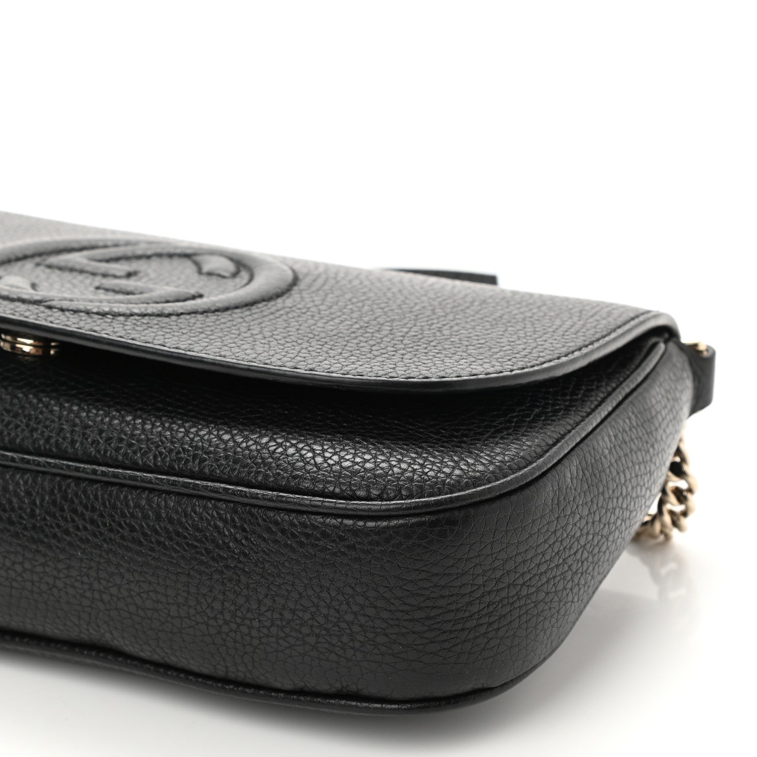 Gucci Pebbled Calfskin Medium Soho Flap Crossbody Black 8 of 8