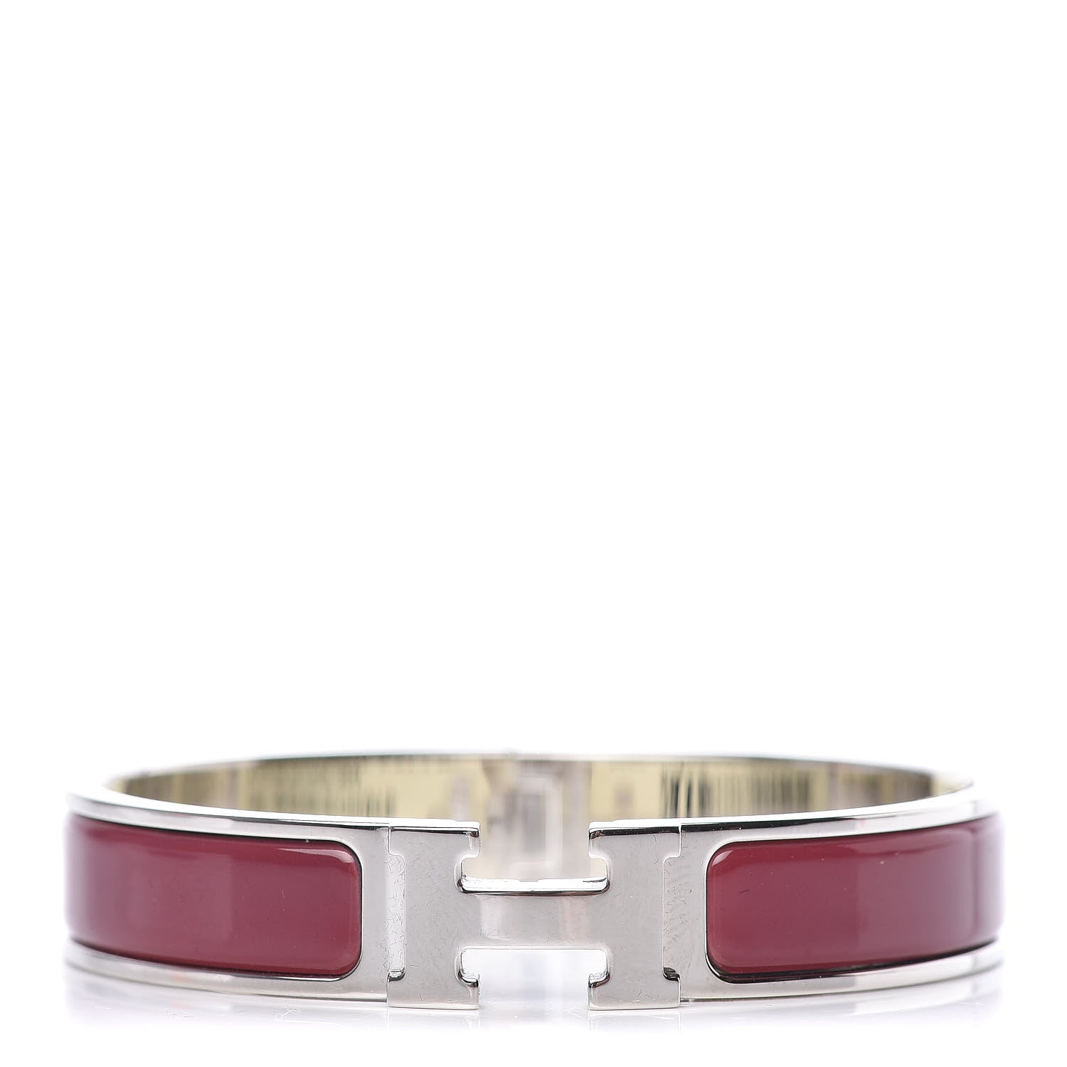 Hermes Enamel Narrow Clic Clac H Bracelet GM Rouge De Chine 1 of 5