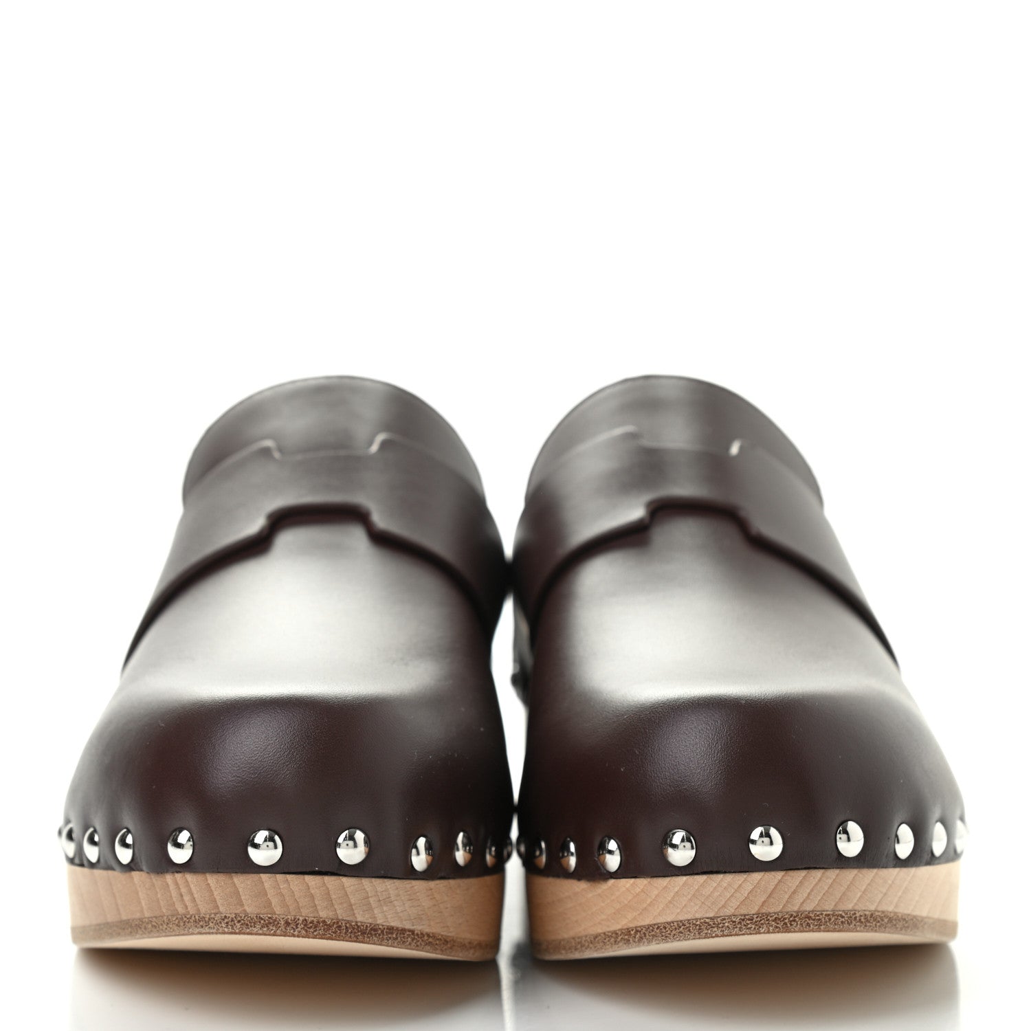 Hermes Calfskin Calya Mules 37 Brown 2 of 8