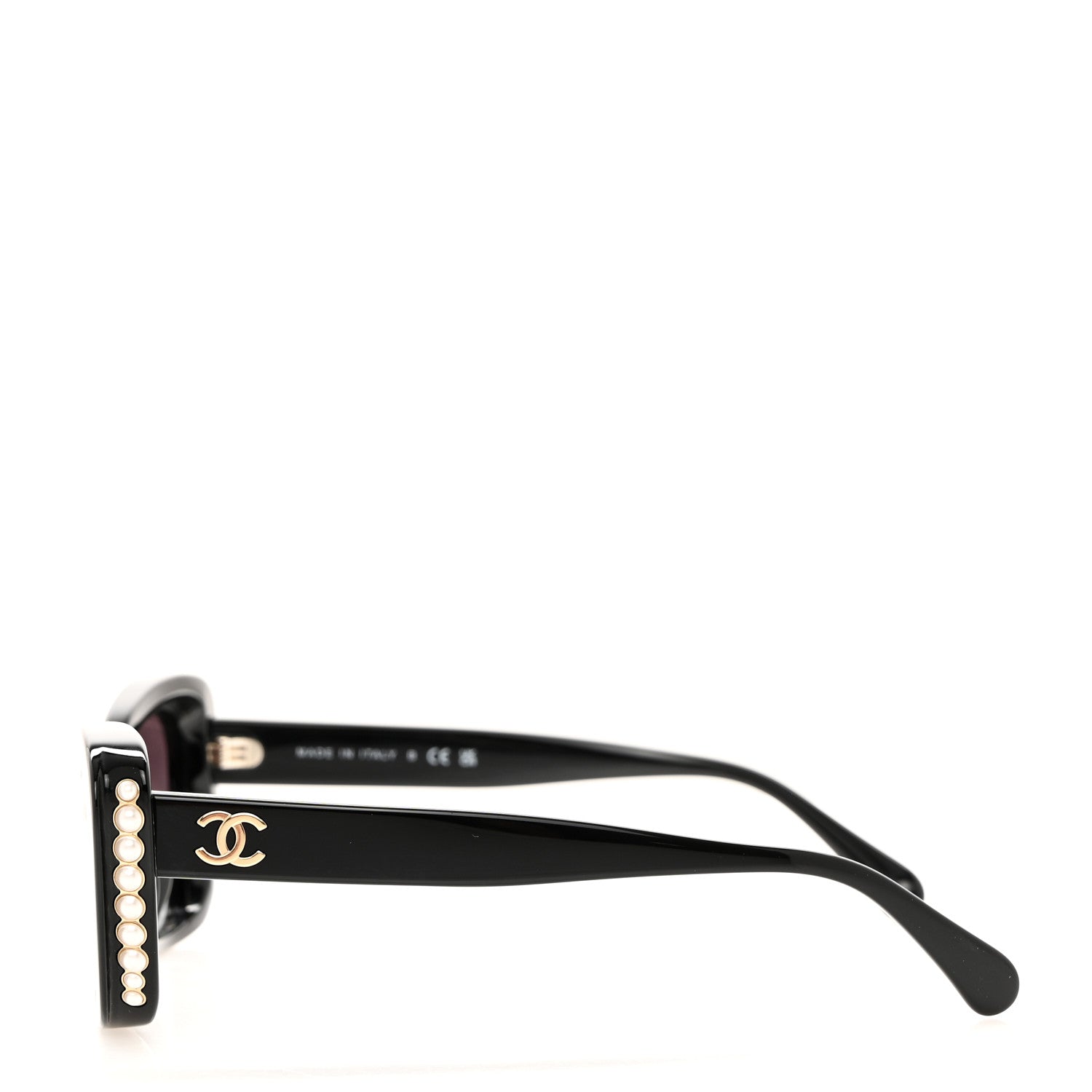 Chanel Acetate Pearl Cat Eye CC Sunglasses 5481-H-A Black 3 of 8