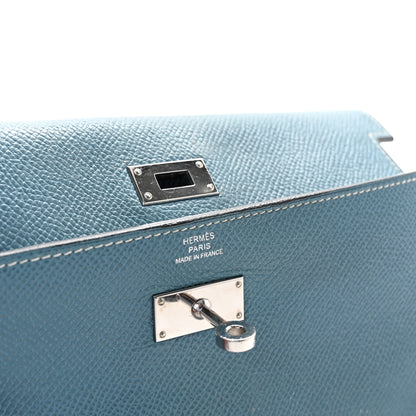 Hermes Epsom Kelly Longue Wallet Blue Jean 6 of 6