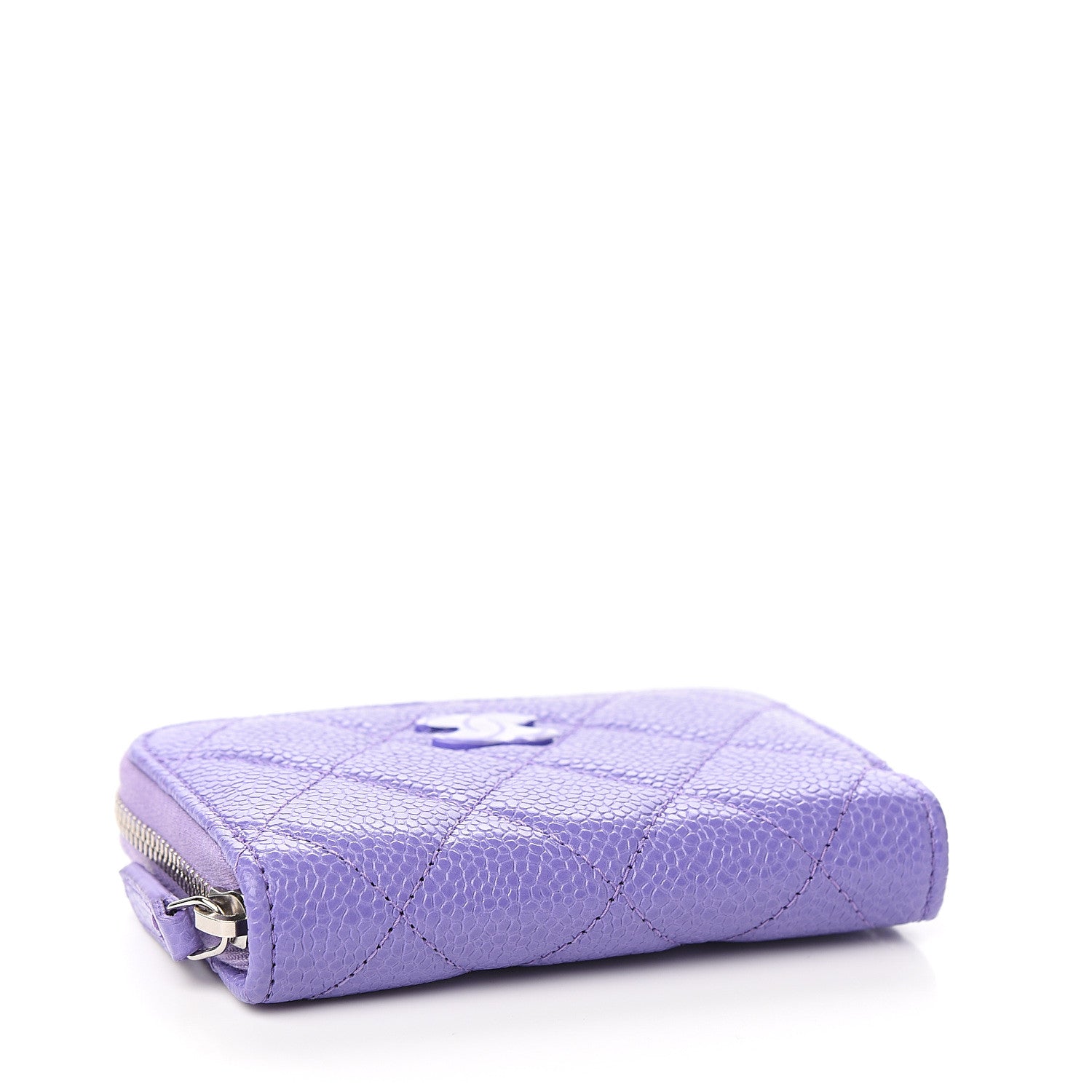 Chanel Caviar Quilted Incognito Zip Coin Purse Purple 3 of 7
