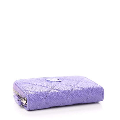 Chanel Caviar Quilted Incognito Zip Coin Purse Purple 3 of 7