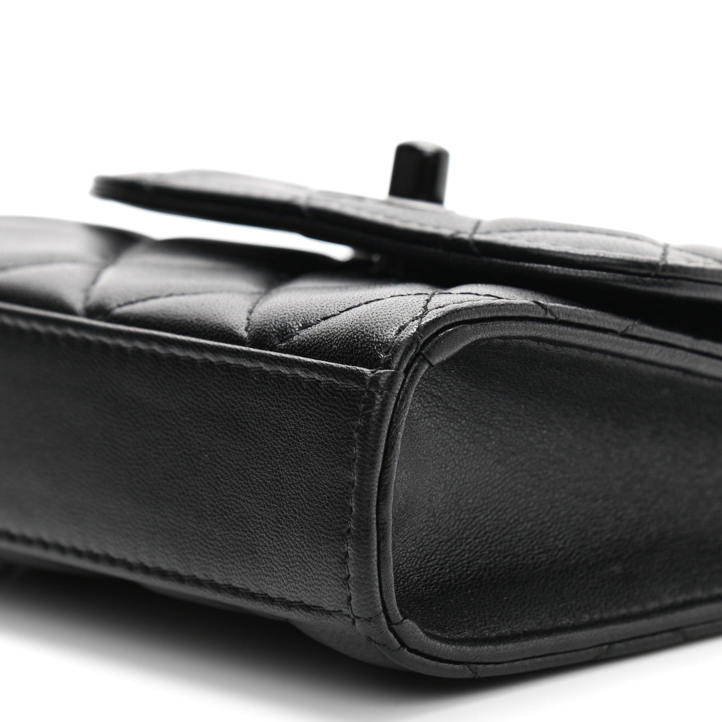 Lambskin Quilted Mini Trendy CC Chain Wallet So Black