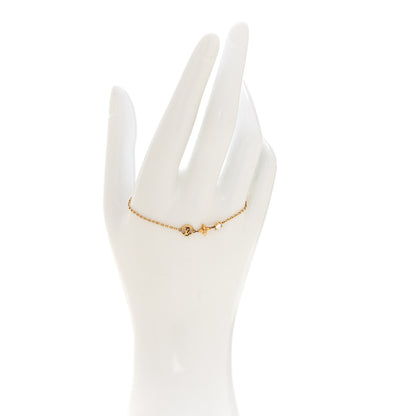 Louis Vuitton Metal Crystal Petit Louis Bracelet Gold 2 of 6