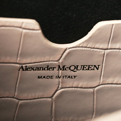 Alexander McQueen Calfskin Crocodile Embossed Skull Mini Crossbody Bag Pink 5 of 7