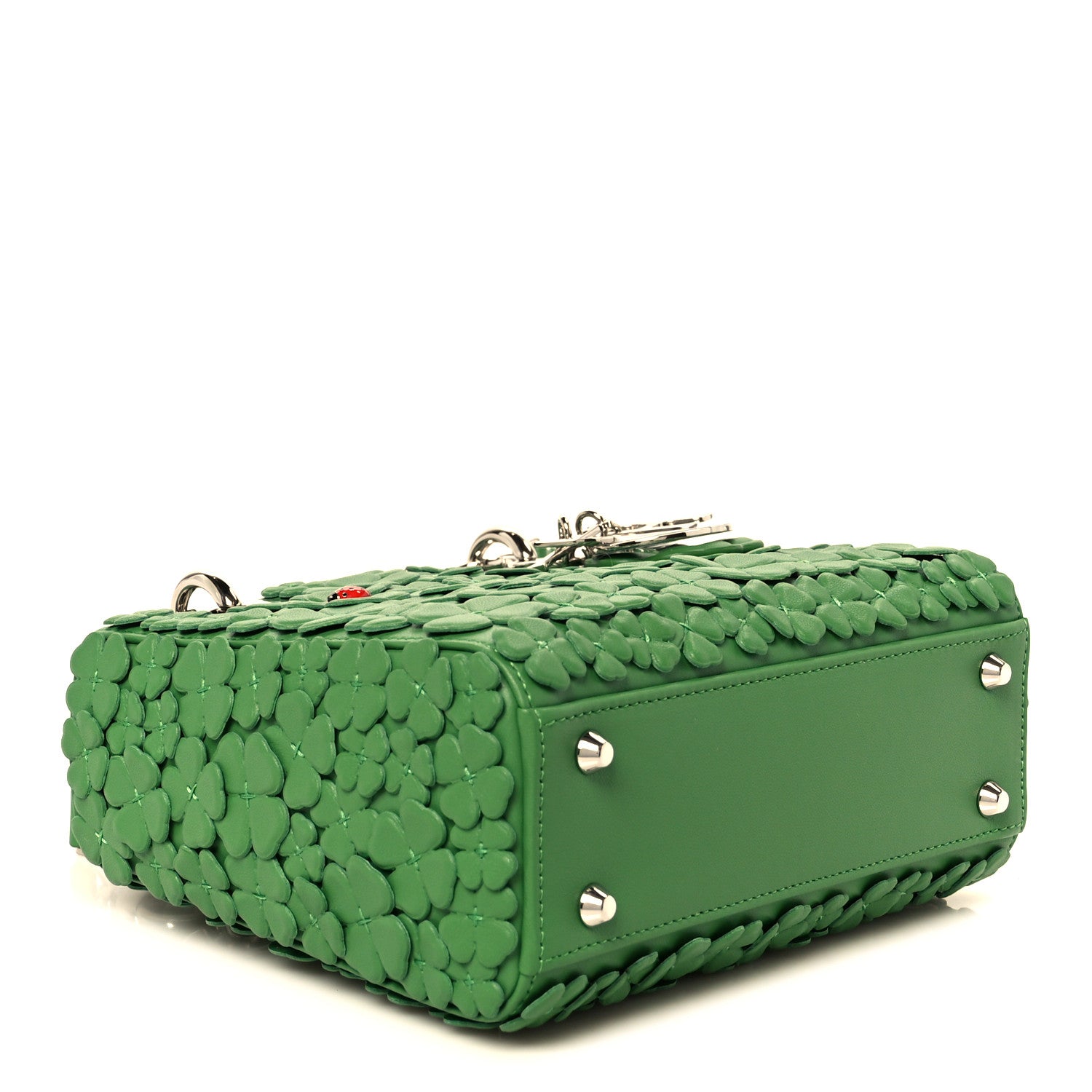 Christian Dior Lambskin Clover Allover Embroidered Mini Lady Dior