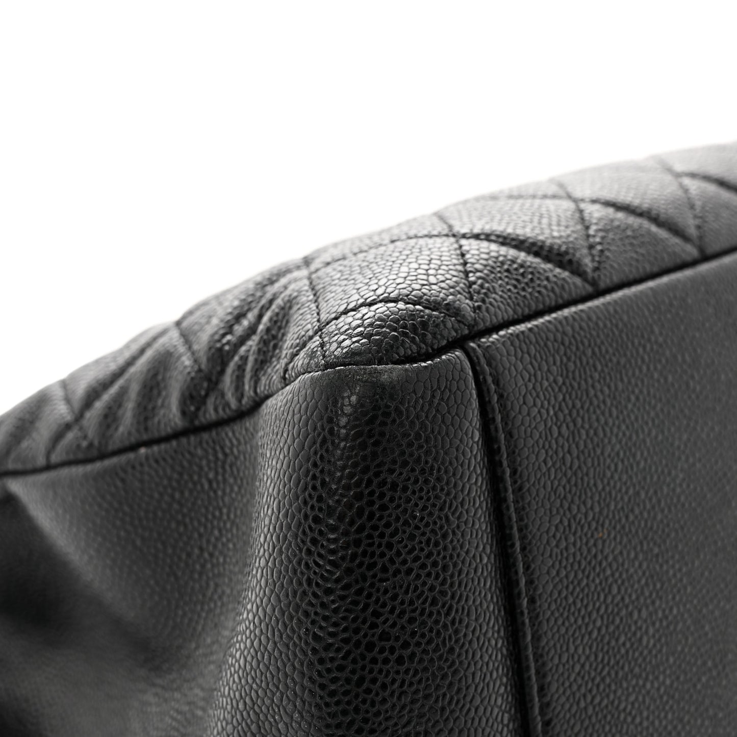 Caviar Quilted Grand Shopping Tote GST Black