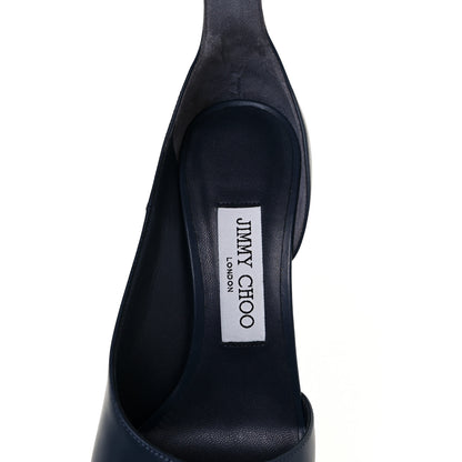 Jimmy Choo Calfskin Theresa 100 Ankle Strap Sandals 37.5 Stormy Blue 5 of 8