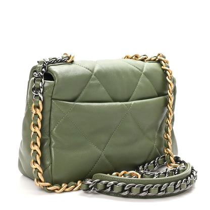 Chanel Lambskin Quilted Medium Chanel 19 Flap Green 3 of 11