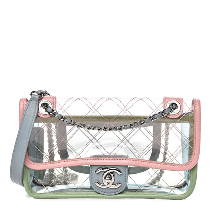 Chanel Lambskin PVC Quilted Mini Coco Splash Flap Blue Green 1 of 11