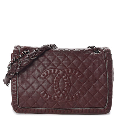 Chanel Calfskin Quilted Large Istanbul Flap Burgundy 1 of 9