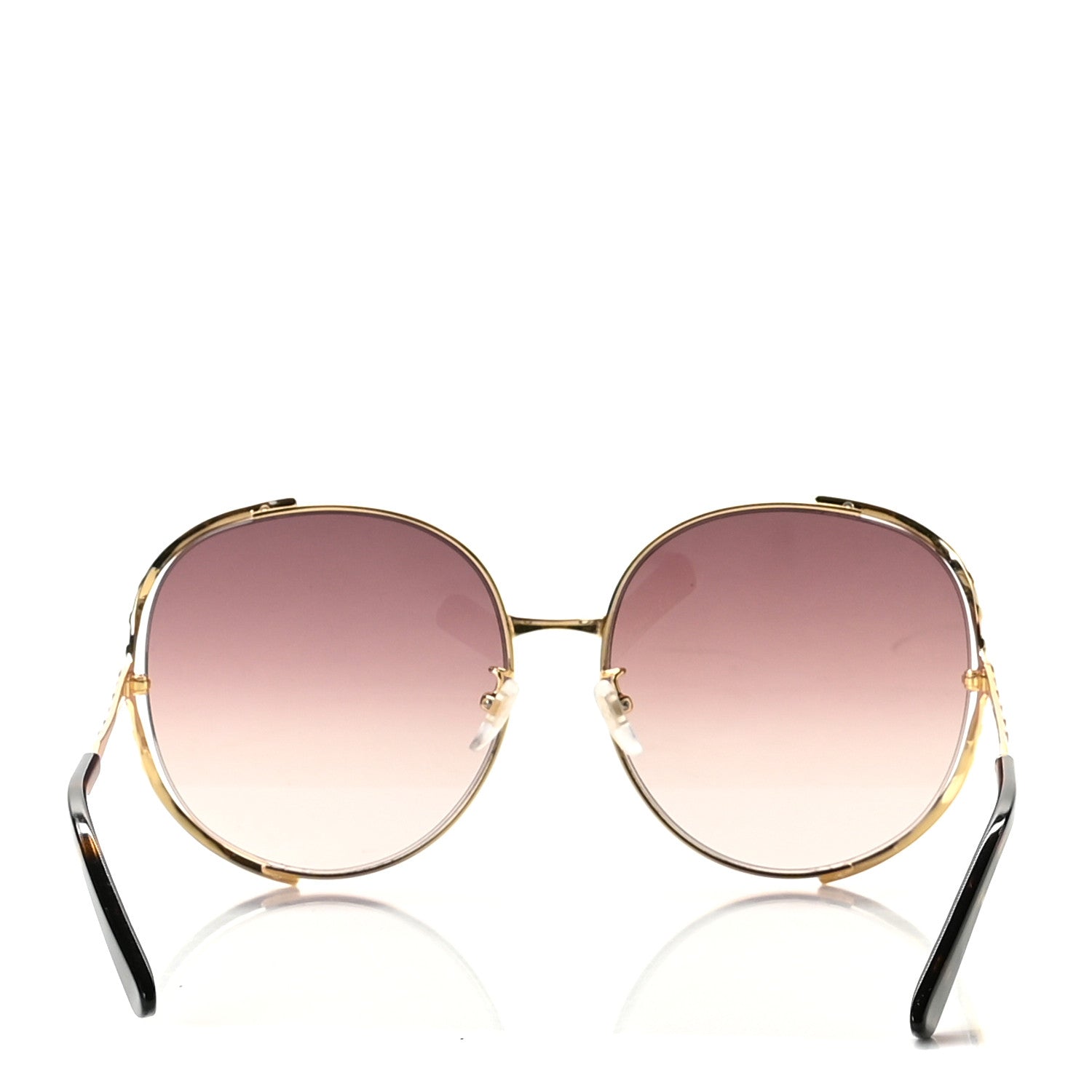 Gucci Metal Round Frame GG0595S Sunglasses Gold Brown 3 of 8
