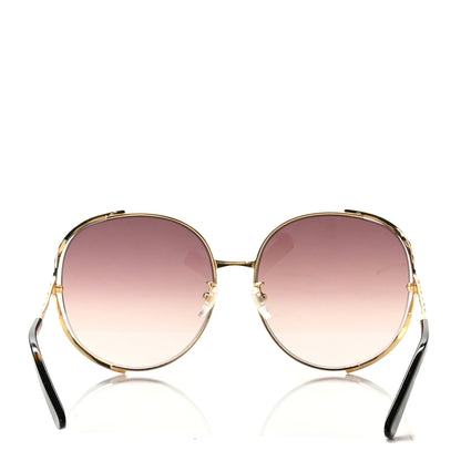 Gucci Metal Round Frame GG0595S Sunglasses Gold Brown 3 of 8