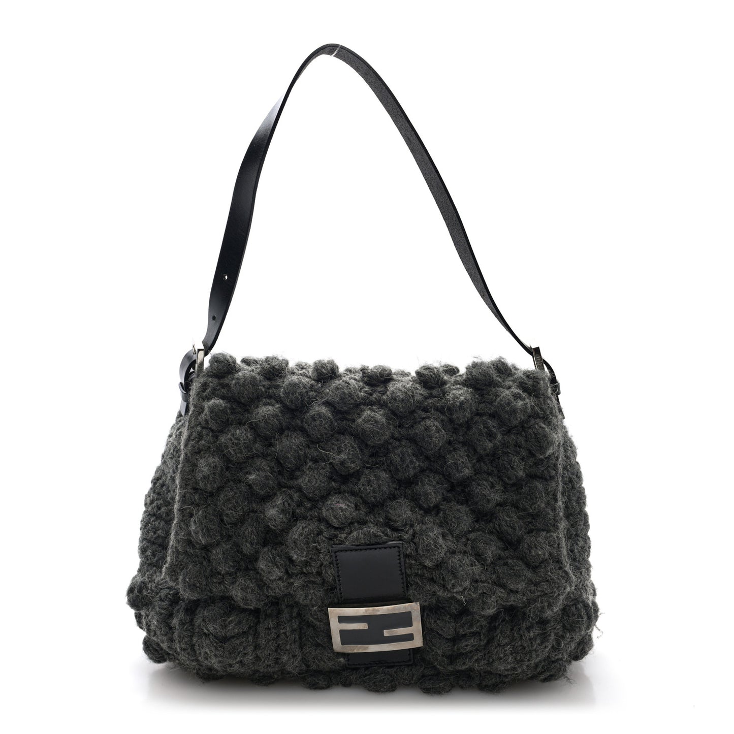 Wool Knit Mama Baguette Grey