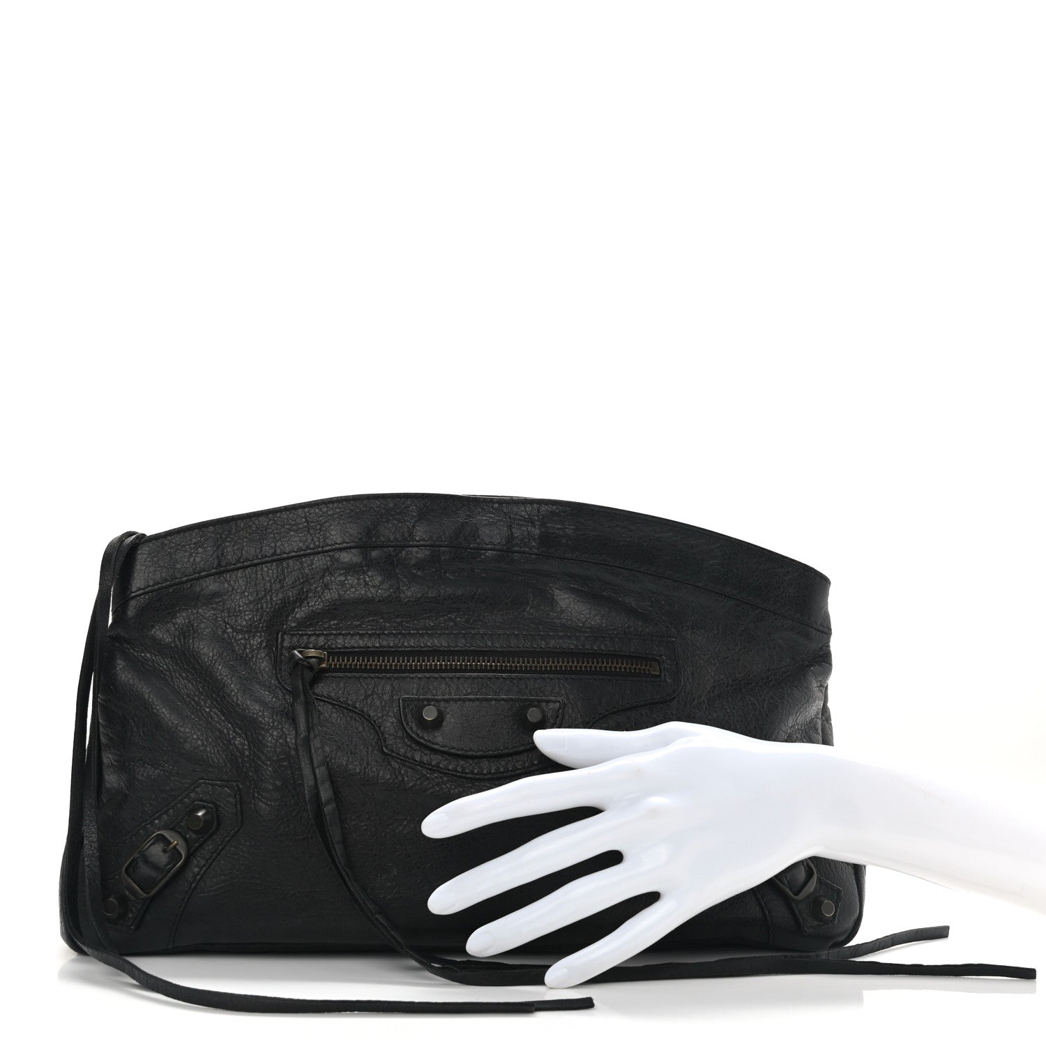 Balenciaga Agneau Classic Hardware Premier Clutch Black 2 of 9