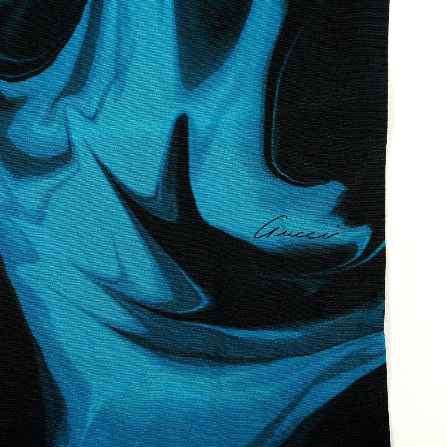 Silk Scarf Blue Black