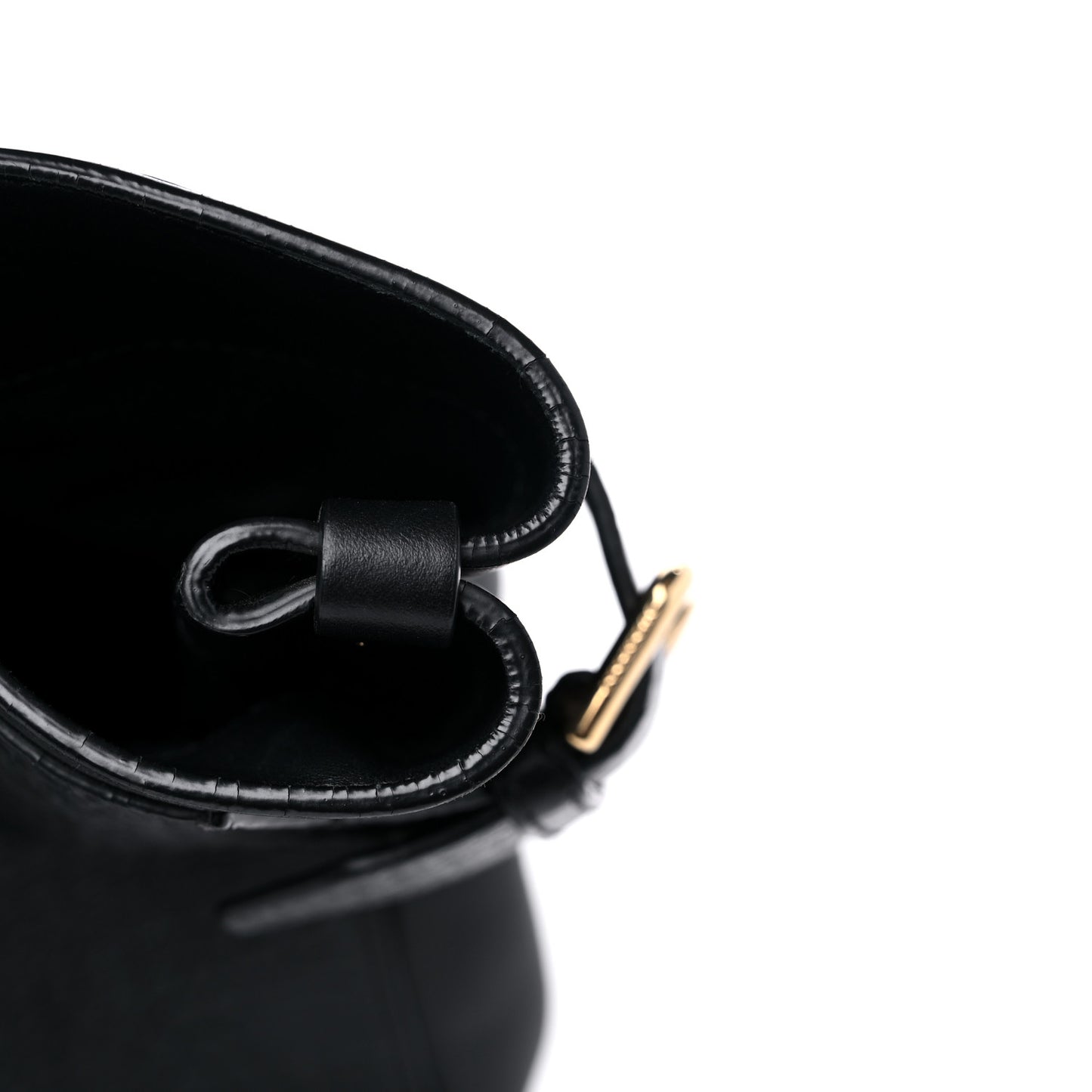 Signature Grain Calfskin Medium Tote Black