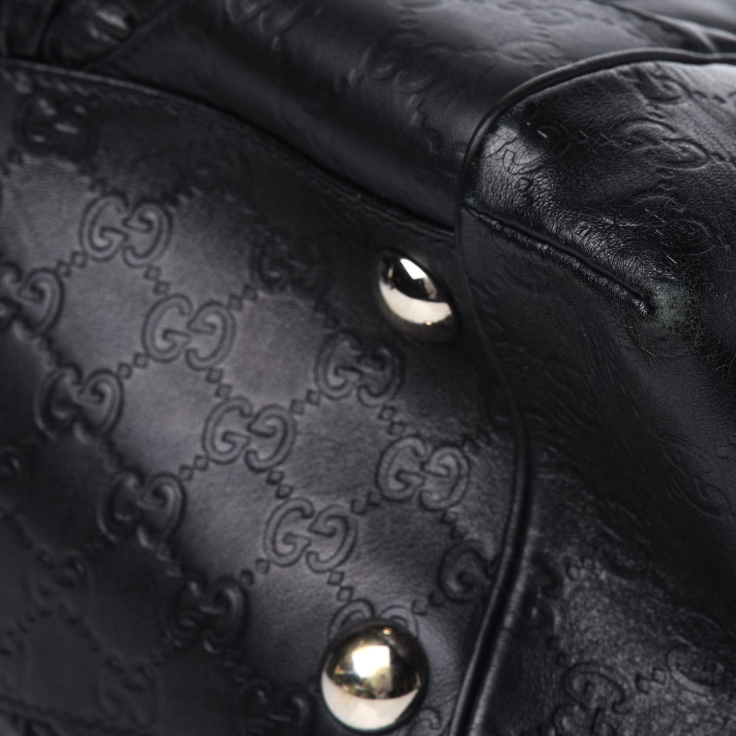 Calfskin Guccissima Large Full Moon Tote Black
