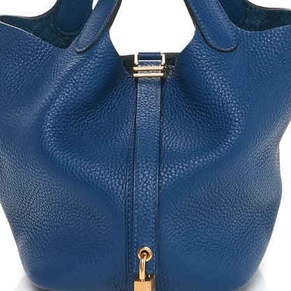 Hermes Taurillon Clemence Picotin Lock 18 PM Deep Bleu 8 of 11