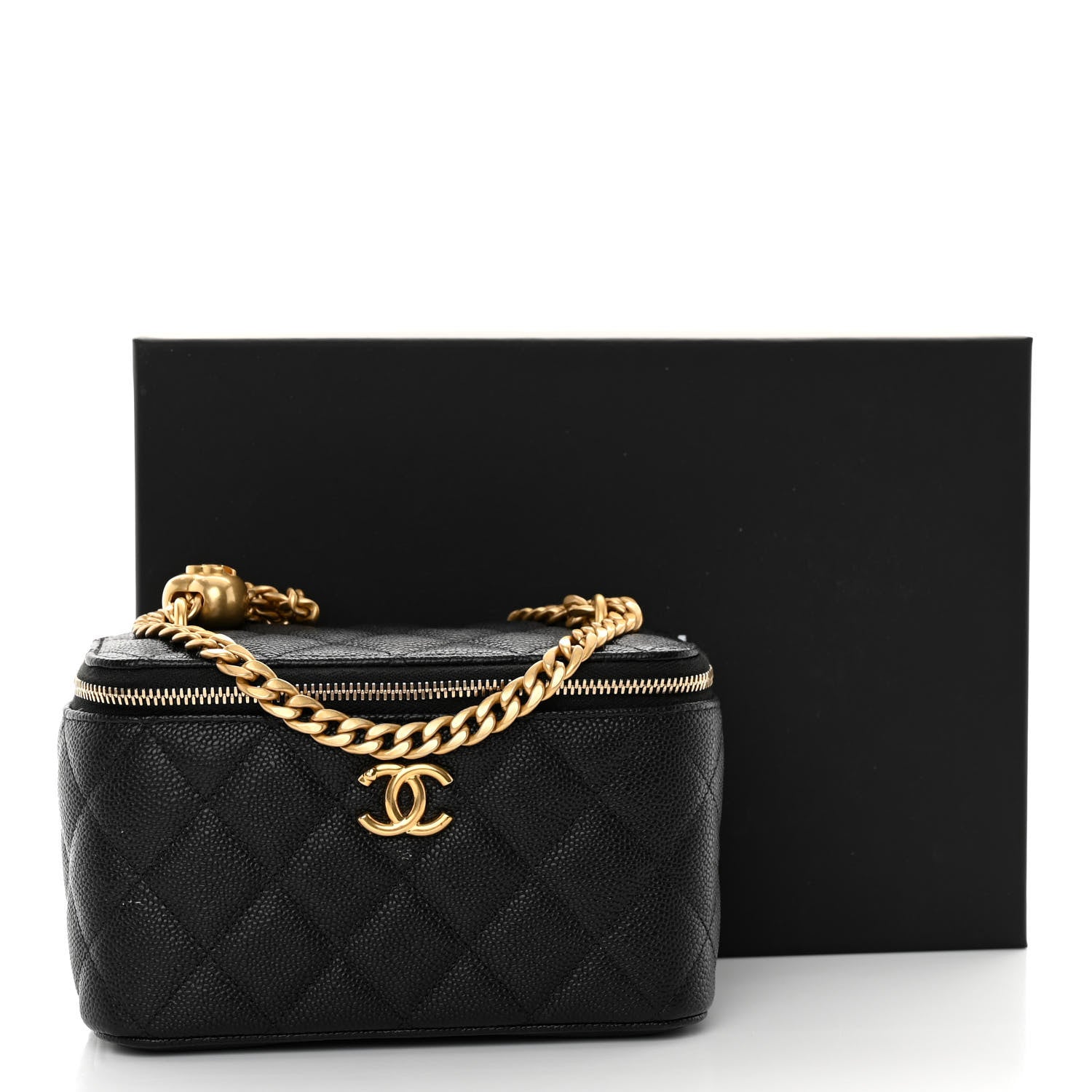 Chanel Caviar Quilted Sweetheart Vanity Case Black 11 of 11