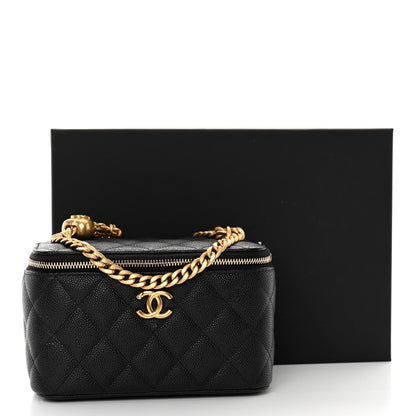 Chanel Caviar Quilted Sweetheart Vanity Case Black 11 of 11