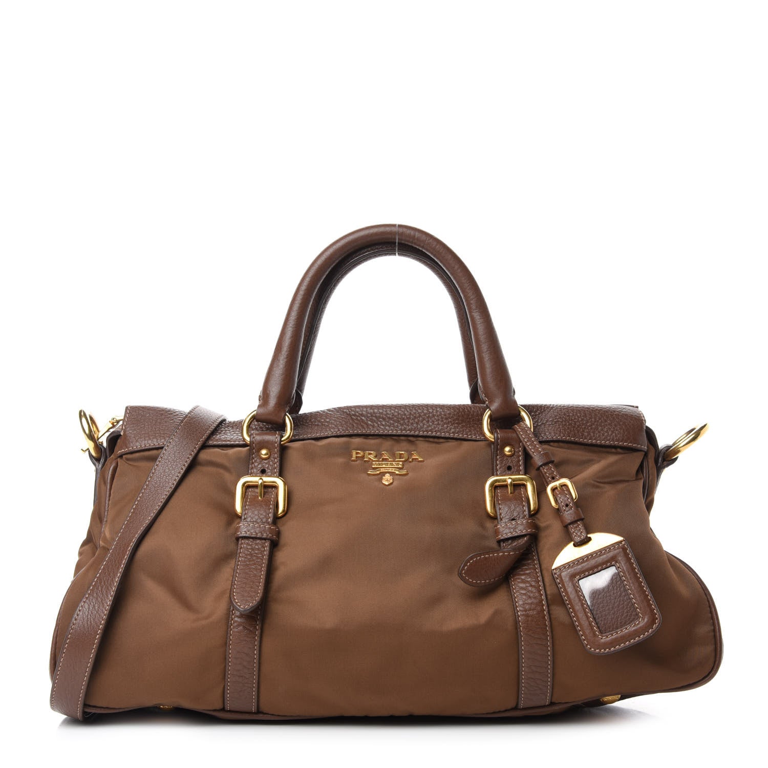 Prada Tessuto Nylon Vitello Daino Shopping Satchel Corinto 1 of 10