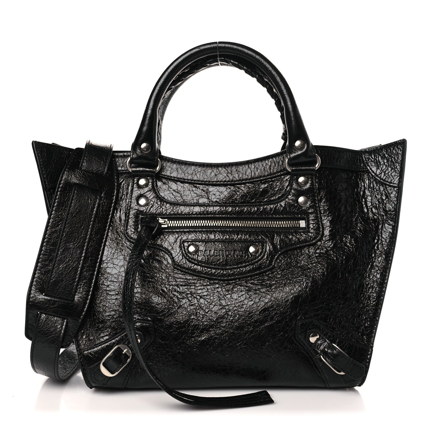 Balenciaga Agneau Arena Neo Classic Silver Hardware Medium Upside Down Tote Black 1 of 8