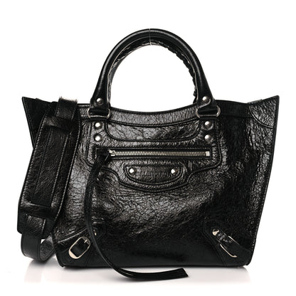 Balenciaga Agneau Arena Neo Classic Silver Hardware Medium Upside Down Tote Black 1 of 8