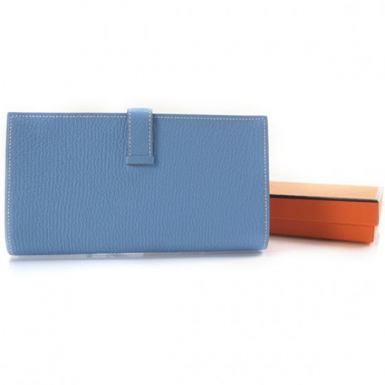 Chevre Bearn Wallet w Gusset Celeste