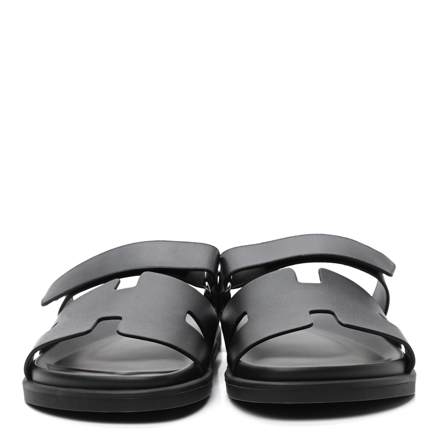Hermes Calfskin Mens Chypre Sandals 43 Black 2 of 9