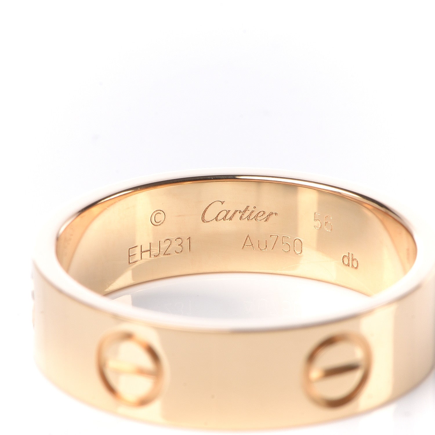 Cartier 18K Yellow Gold 5.5mm LOVE Ring 56 7.5 4 of 6