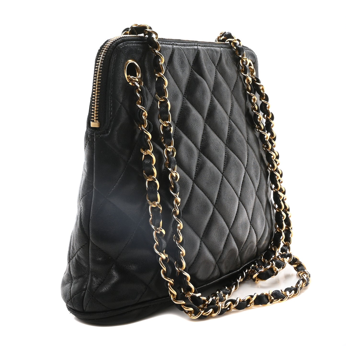 Lambskin Quilted Shoulder Bag Black