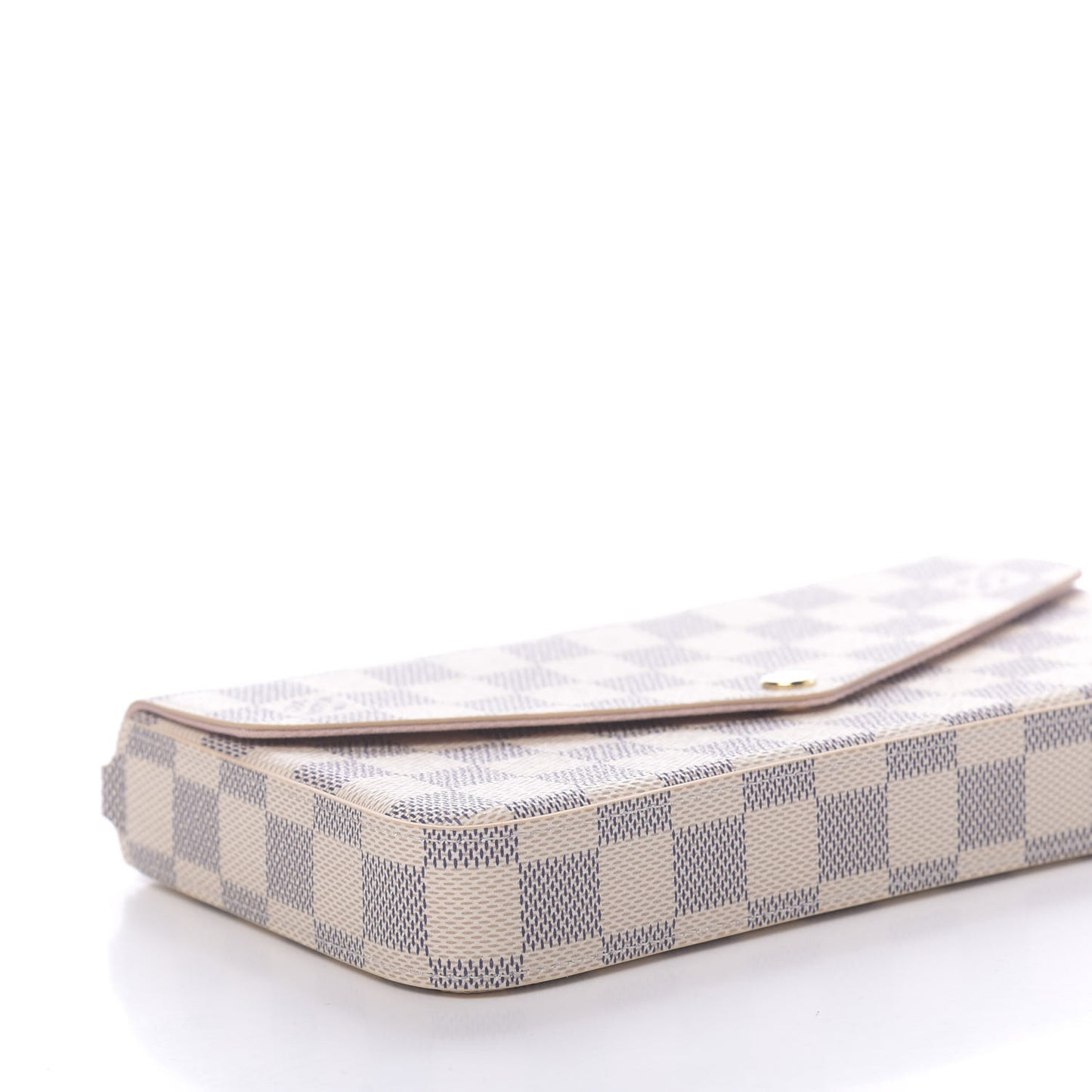 Damier Azur Pochette Felicie Chain Wallet Rose Ballerine