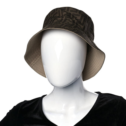 Fendi Technical Fabric FF Reversible Bucket Hat M Tobacco Beige 2 of 11