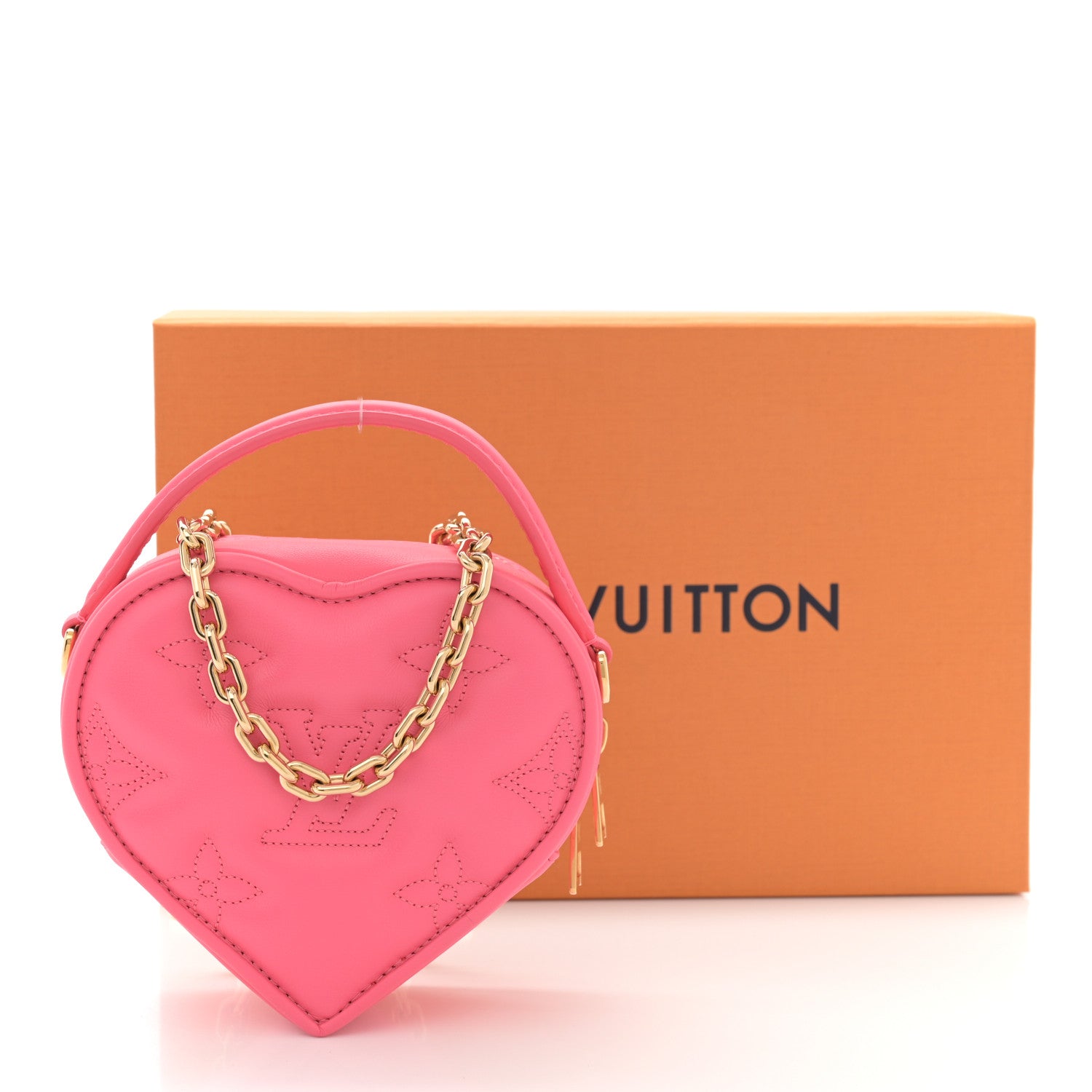 Louis Vuitton Calfskin Embroidered Monogram Pop My Heart Bag Pouch Dragon Fruit Pink 9 of 9
