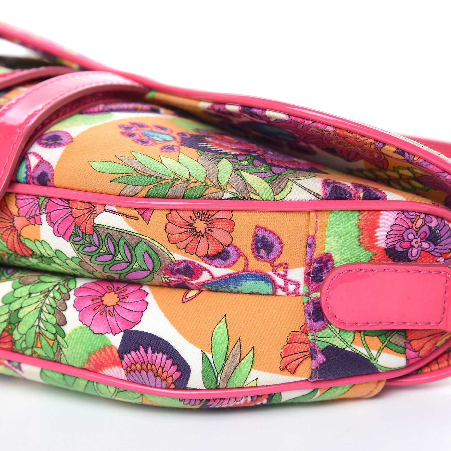 Christian Dior Canvas Floral Saddle Bag Multicolor 9 of 13