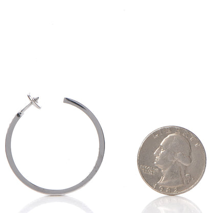 Cartier 18K White Gold Diamond LM Inside Out Hoop Earrings 4 of 5