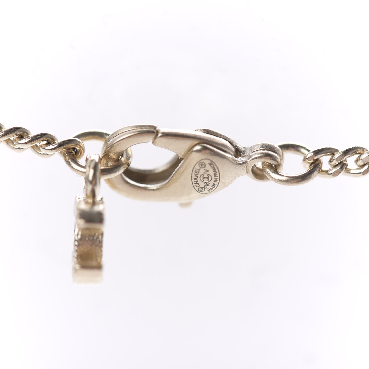 Chanel Pearl CC Pendant Necklace Gold 6 of 7