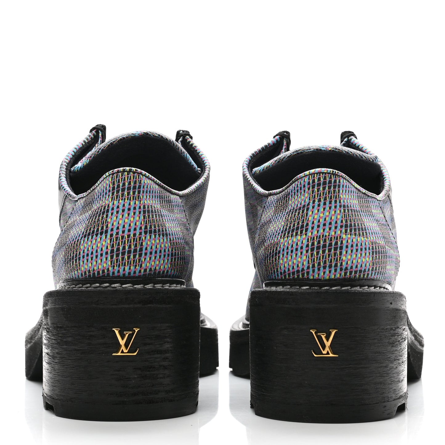 Monogram LV Pop Derby Platform Shoes 40 Blue