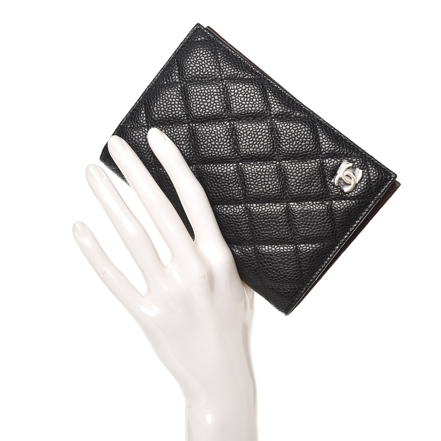 Caviar Quilted Passport Holder Black